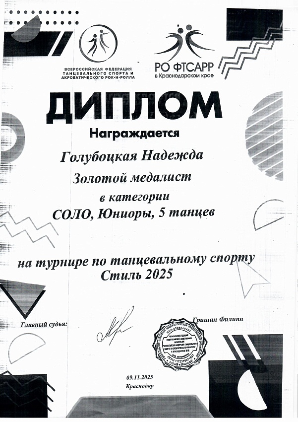 Достижения